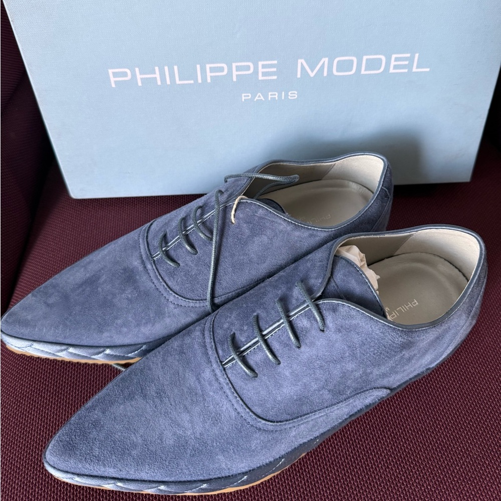 Philippe Model Men's Navy Suede Oxfords